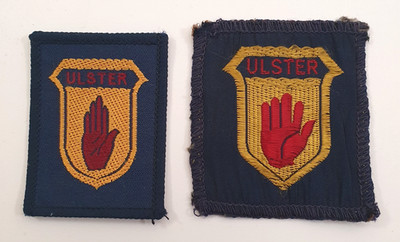 2 x Vintage Ulster Scout Abzeichen Aufnäher. Irland Pfadfinderverband