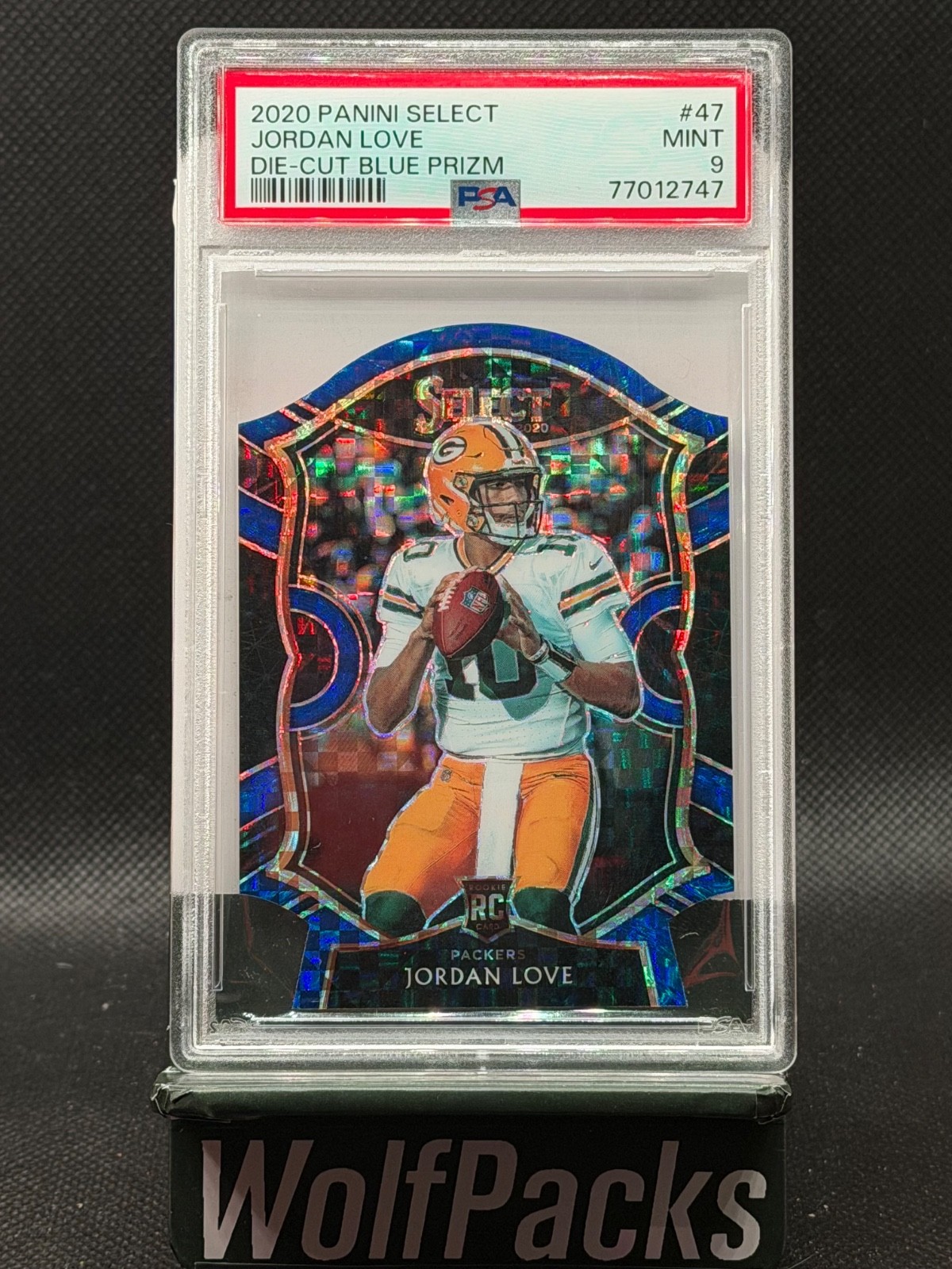 2020 Panini Select - Jordan Love #47 Die-Cut Blue Prizm (RC) PSA 9