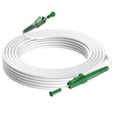 Glasfaserkabel 10m LC/APC Simplex FTTH OS2 Singlemode 9/125µm Weiß für Telekom