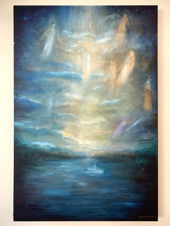 Оригинальная художественная картина маслом холстом «Вознесение душ» 36x24» подписанный чип Гинья - Изображение 2 из 3