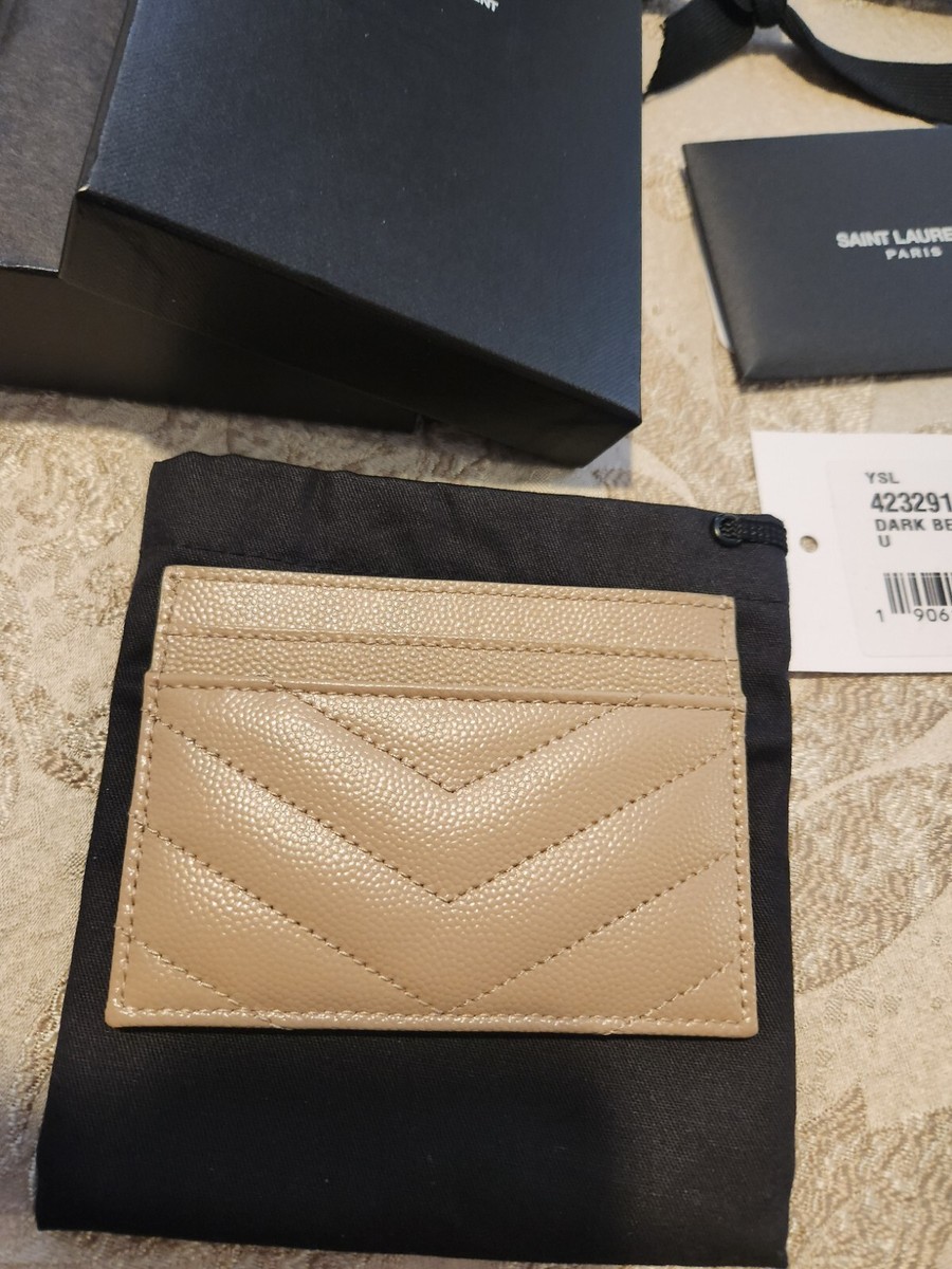 カードケース・名刺入れ SAINT LAURENT BEIGE MONOGRAM CREDIT CARD HOLDER Yves Saint Laurent Light Beige Leather Credit Card Holder