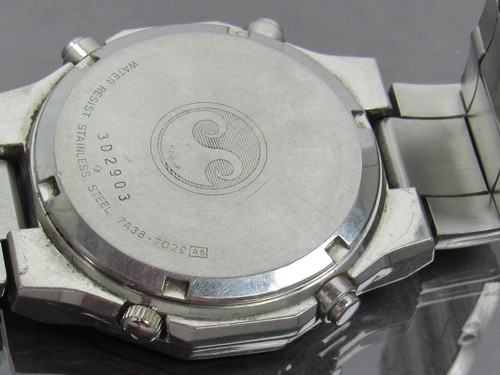 Seiko 7a38-7029 Chronograph Sports 100 New Battery Serviced Vtg 1983 Collectible - Picture 12 of 21
