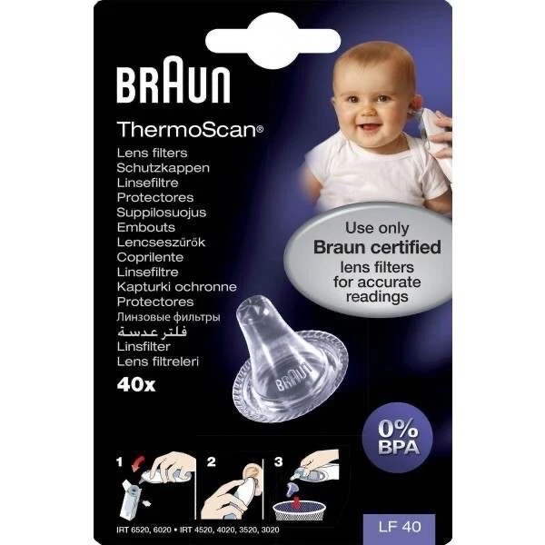 Braun ThermoScan Probe Lens Filters for Ear Thermometer, Disposable Covers  PACKAGING MAY VARY