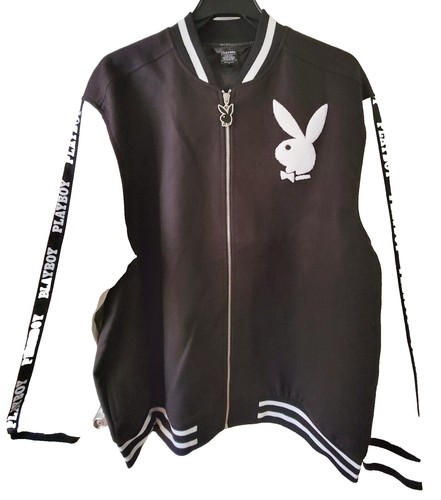 VINTAGE PLAYBOY BLACK LEATHER BIKER JACKET XS | eBay