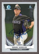 2014 BOWMAN CHROME  BCP 23  Daniel Winkler  ROCKIES SIGNED AUTOGRAPH AUTO COA