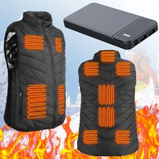 Heated Vest Winter Heating Jacket with 30000mAh USB Battery Pack Warmer Vest New