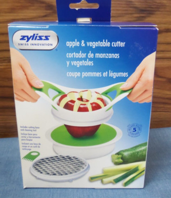 Apple Vegetable Slicer Corer Heavy Duty Cutter w/ Base Wedging Julienne Inserts