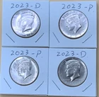 2023 P & D KENNEDY HALF DOLLARS Uncirculated 4 Coin Set From USMINT Roll w. Flip
