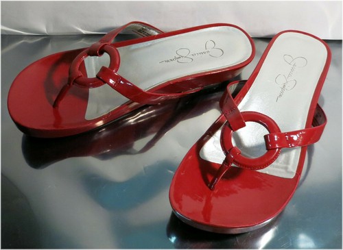 Jessica Simpson JS - Florie Mesh Red Thong Style Flats / Sandals Size 7B - Picture 5 of 10