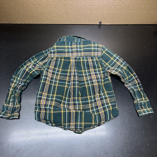 Tommy Bahama Kids Boys Button Down LS Shirt Size XS (4) Green Yellow Plaid Top - Picture 6 of 9