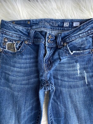 Miss Me SEXY! Boot Cut medium Wash Crystal/Lace Jeans
