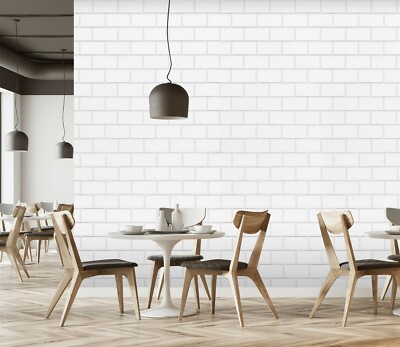 3D White Brick 32474NA Texture Tiles Marble Wall Paper Decal Wallpaper Mural Fay