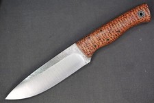 Fiddleback Forge Duke by Andy Roy .16" A2 Blade, Full Drunken Burlap Handle