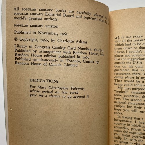 Livre de cuisine restaurant The SAS World-Wide - livre de poche par Charlotte Adams 1961 gastronomie - Photo 9 sur 9