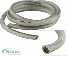 NVX XW4WH5 5 ft. Frosted White OFC True Spec 4-Gauge Power/Ground Wire Cable