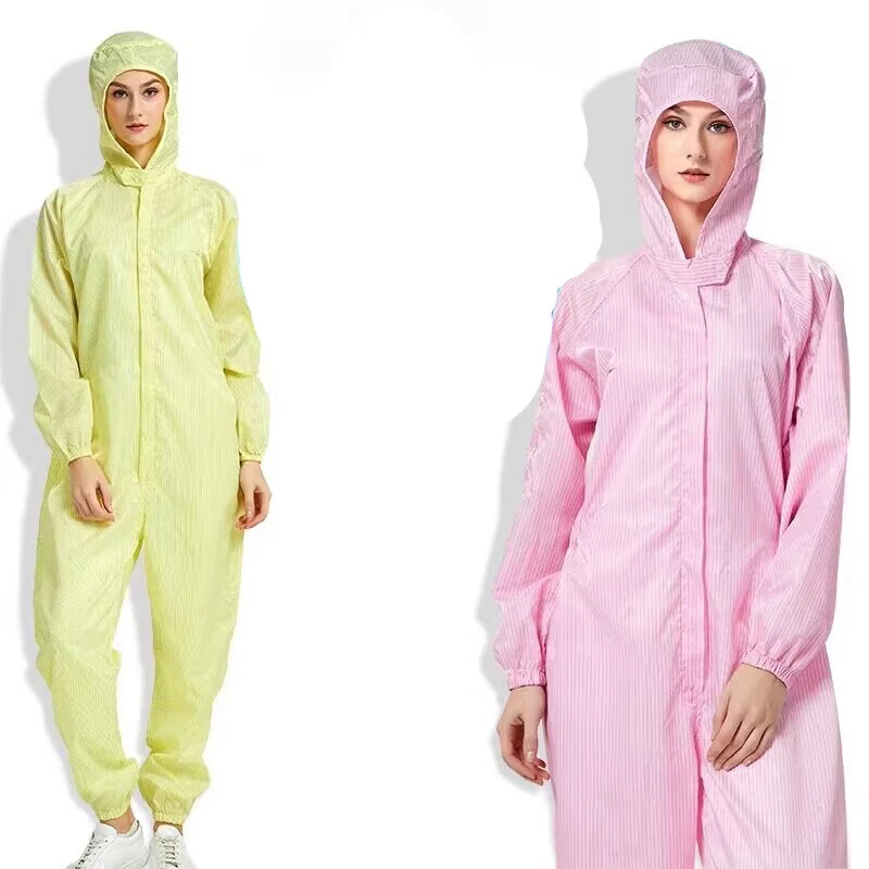 Unisex ESD Anti-static Coveralls Clothes Hood Lab Jacket Coat Unisex S-7XL - Image 3 of 4