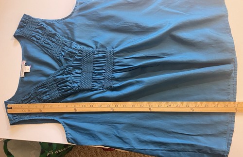 Teal Cotton Silk New Ladies Women’s Size L New ColdWater Creek Summer Top Shirt - Picture 6 of 9