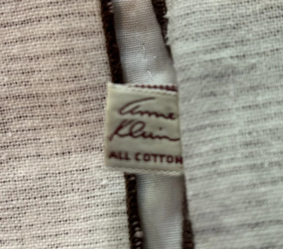 "Par de servilletas vintage de tela de algodón con etiqueta de león Anne Klein años 80 17""x17"" marrón" Foto 4 de 4