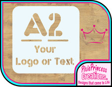 Personalised A2 Custom Stencil Reusable Plastic Your Design or Logo Decorating