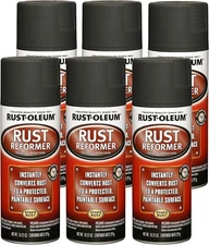 Automotive Flat Black Finish Rust Converter Rust Reformer Spray Coat 10 Oz 6 Pcs