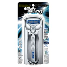 Gillette Mach3 Turbo Men's Razor with 2 Refills, Mens Razors / Blades Mach 3