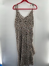 Unbranded leopard print women s dress fit and flare sleeveless size small 078