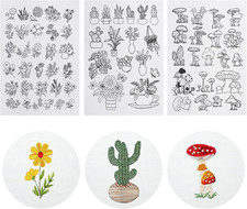 66 Pcs Water Soluble Embroidery Patterns Stick and Stitch Embroidery Designs Pap