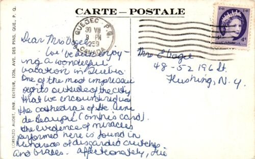 1959 La Basilique Gebäude Quebec Kanada Postkarte White Boarder Vintage - Bild 2 von 2