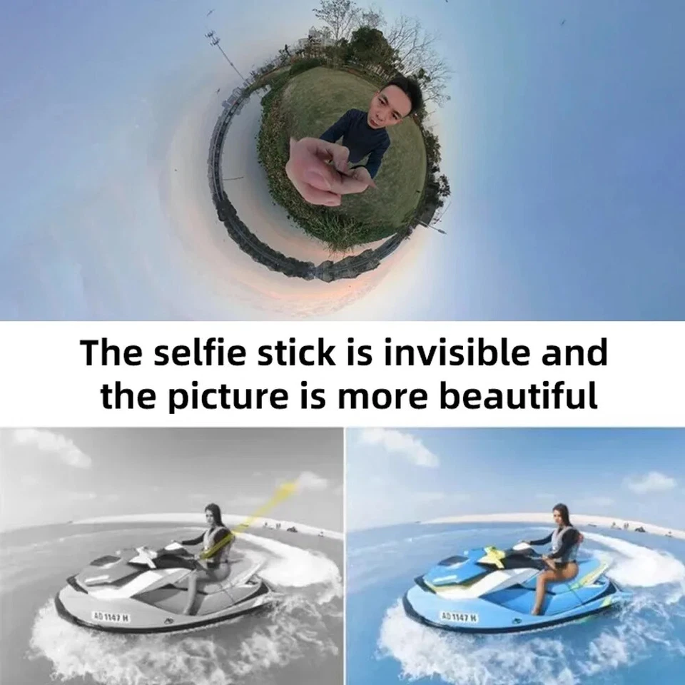 Monopie escalable de fibra de carbono 3M edición extendida trípode invisible palo selfie Foto 3 de 4