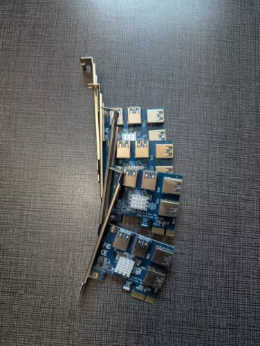 4-port PCI-E to USB Adapter PCI-E X1 to USB 3.0 Riser Card Extender Board Mining