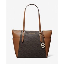 Michael Kors Charlotte Signature Large Top Zip Tote - Brown 35T0GCFT3B-847
