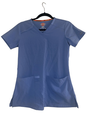 Dickies EDS Essentials Women's V-Neck Ciel Sz XXS Top