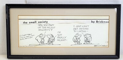 1970's Orig. The SMALL SOCIETY Newspaper Comic Strip Auto Morrie Brickman ~T543a