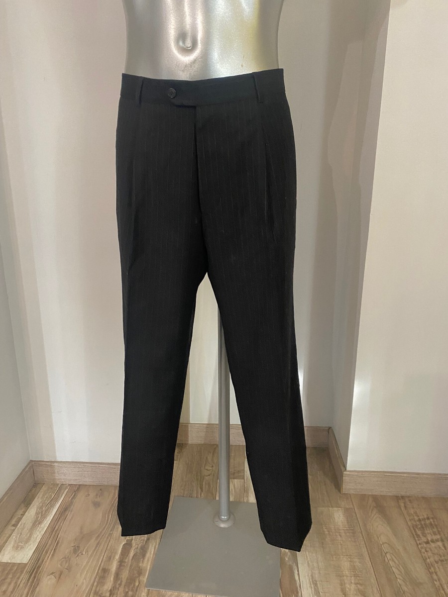 Pretty Striped Black Suit Pants HUGO BOSS Angelico/Lucca Size 46