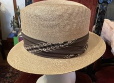 Vintage 50s Stetson Premier Straw Hat Sz 7 Panama Style Fedora