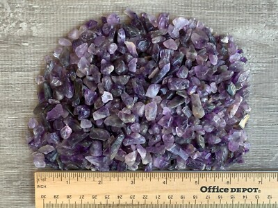 Grade A++ Amethyst Semi Tumbled Gemstone Mini Chips 4 - 9 m, Wholesale Bulk Lot
