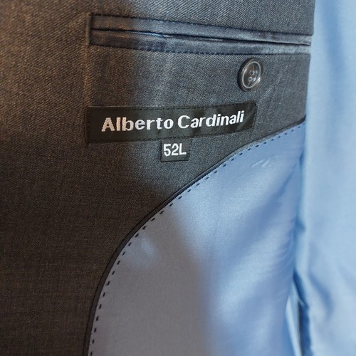 Alberto Cardinali Men's Two 2 Piece Suit Slim Fit Jacket 52L Pants 46L Waist - Picture 4 of 9