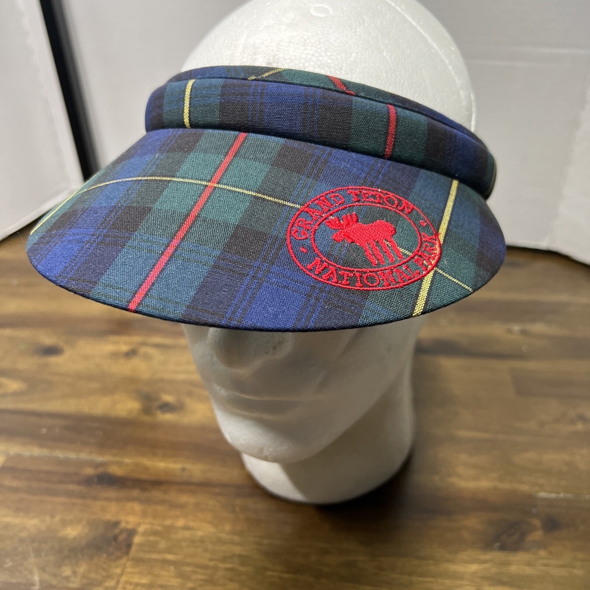 Plaid Visor Easygdp Buffalo Plaid Red Black Stretchy Visor - Unisex  main image 4