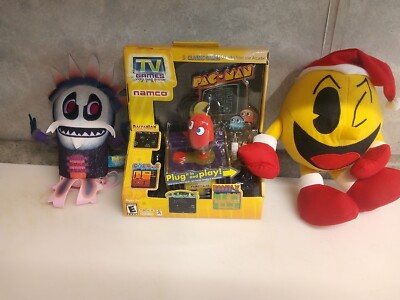 PAC-MAN サウンドプラッシュ ぬいぐるみ 5個セット箱付き namco JAKKS Pacific Pac - Man Plug & Play, 5 Classic Games, Santa