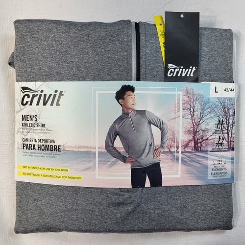Crivit graues sportliches SHIRT Herren Größe L 42/44 Pullover Langarm 1/4 Reißverschluss neu in Verpackung - Bild 14 von 14