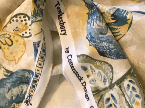 Cotterstock Stoff "Tewkesbury" Sea Blue & Buttercup Floral 128 cm x 1/2 Meter NEU - Bild 5 von 5