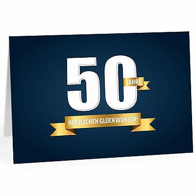 Grosse Gluckwunsch Gruss Karte 50 Geburtstag Design Xxl Umschlag Design Blau Ebay