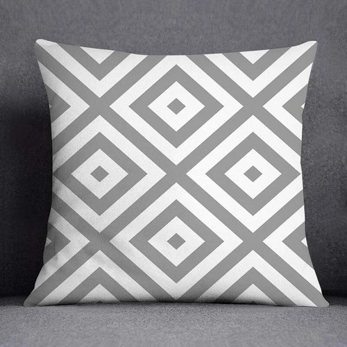 Gray Low White Polyester Cushion Cover Geometric Waist Sofa Pillow Cover Pillow - Picture 31 of 53