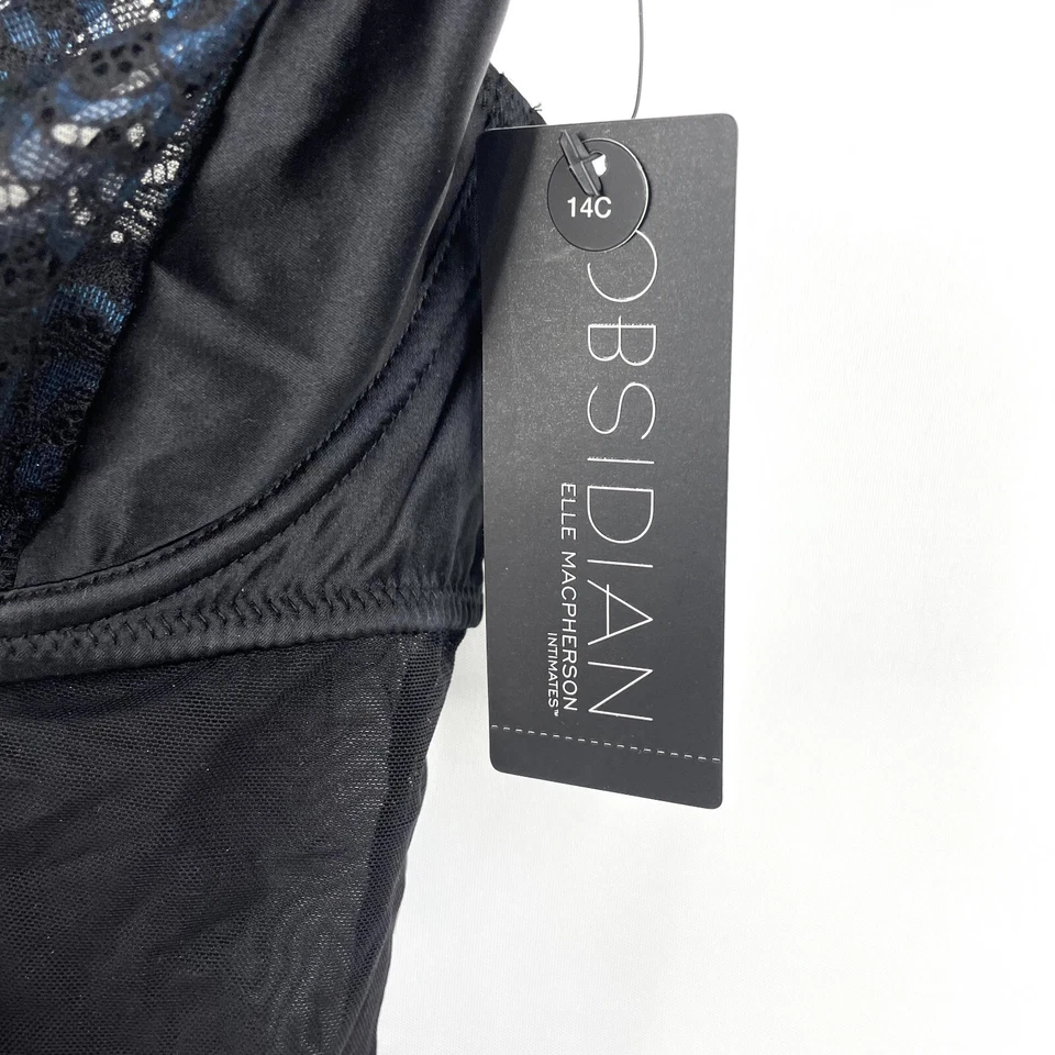 Elle Macpherson Obsidian Lillian Bodysuit Sz 14C Black Silk Blend Underwired New - Image 3 of 4