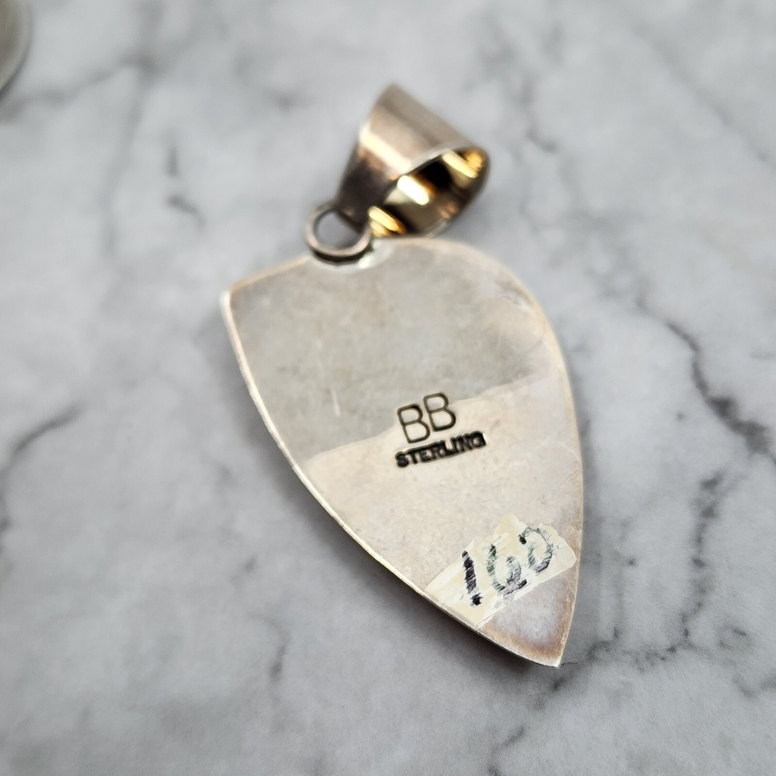 BB Signed Native American Sterling Multi Stone Pu… - image 5