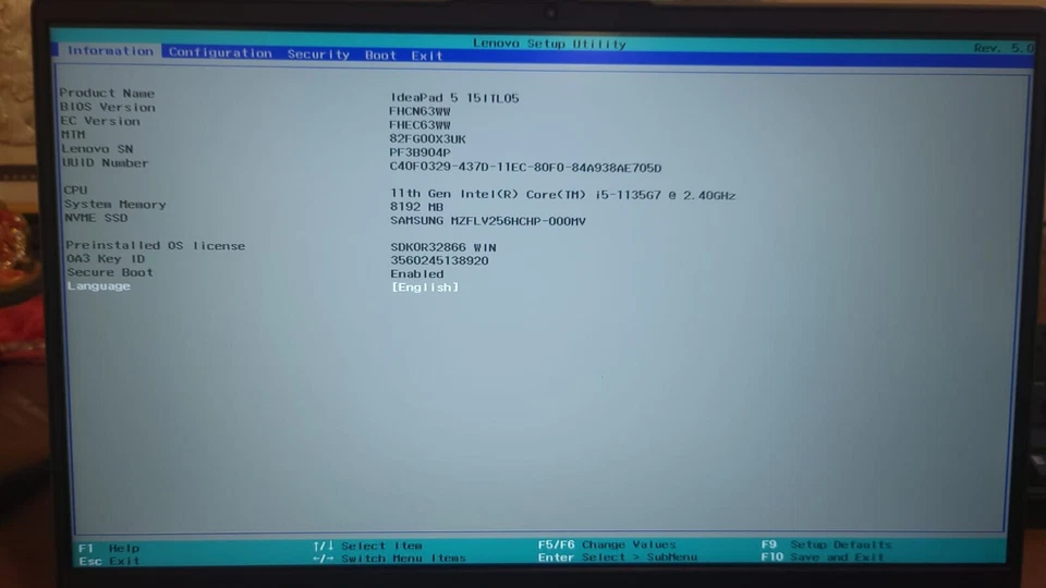 Lenovo IdeaPad 5 15ITL05 15.6" Laptop – Platinum Grey – NEW (Not Booting) - Image 3 of 3