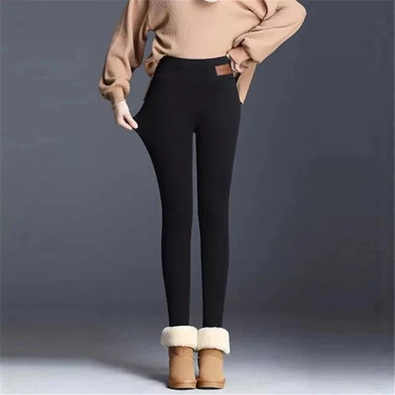 Pantalones de Cuerina para mujer Leggings de invierno para nieve