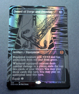 Sword of Forge and Frontier (Oil Slick R. FOIL) Phyrexia: All Will Be One MTG