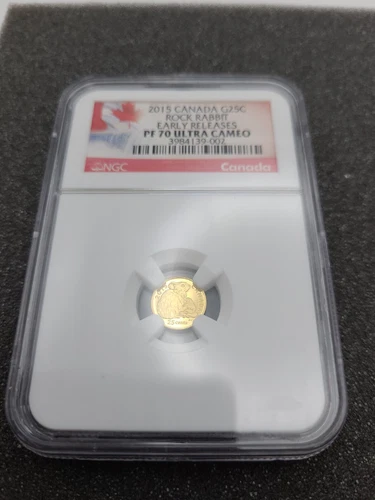 2015 Canada 25c Gold Coin Rock Rabbit NGC PF70 #1