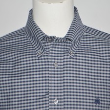 NWT BROOKS BROTHERS Madison Fit Oxford Stretch Non Iron Navy Check Shirt Sz L